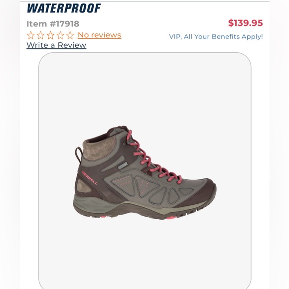 Merrell Women’s Siren Q2 Mid WP Hiking Boot Boulder Size 8.5M US - Picture 1 of 8